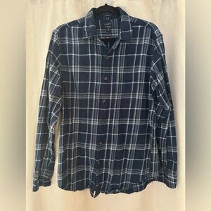 J. Crew Navy and White Plaid Men's Shirt
